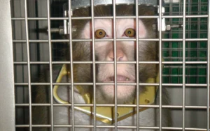 Monkey in an experiment-frik-Jo-Anne McArthur:We Animals Media